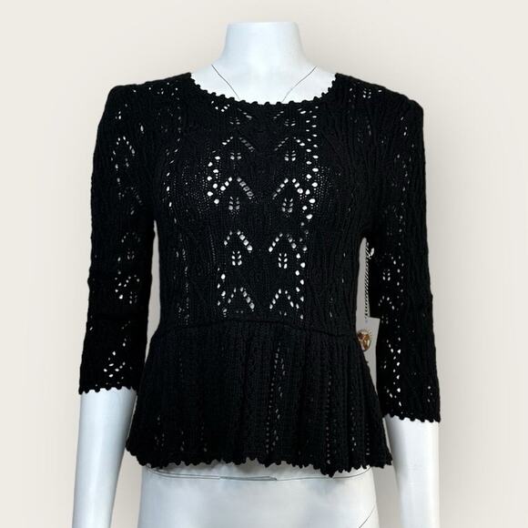 NWT | St. Roche | Knit Peplum Top | Black | Medium - Picture 16 of 16